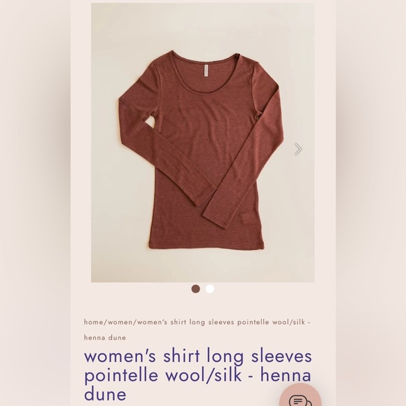 Unaduna / Ziloen long sleeves pointelle wool/silk - henna dune - Picture 2 of 7